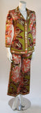 EMILIO PUCCI Olive 2 pc Printed Pant Suit