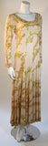 EMILIO PUCCI 1970s Peach with Yellow Print Silk Jersey Gown