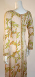 EMILIO PUCCI 1970s Peach with Yellow Print Silk Jersey Gown