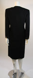 CHANEL 1990s Black Wool Silk Ribbon Jacket and Skirt Suit