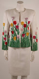 OSCAR DE LA RENTA Floral Embellished Suit Size 12