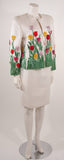OSCAR DE LA RENTA Floral Embellished Suit Size 12