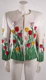 OSCAR DE LA RENTA Floral Embellished Suit Size 12