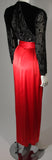 ADELE SIMPSON Circa 1980 Burnout Black Velvet & Red Silk Gown Size Small