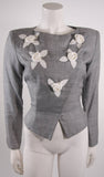 VICKY TIEL Linen and Wool 2 pc Jacket and Skirt Suit