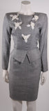 VICKY TIEL Linen and Wool 2 pc Jacket and Skirt Suit