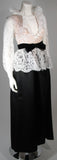 OSCAR DE LA RENTA Black and White Lace Gown Size Small