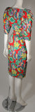 YVES SAINT LAURENT Red Cotton Dress w/ Reef Life Pattern Size 38