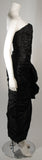 VICKY TIEL Black Silk Gown with Gathers and Large Bow Size 38