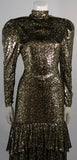 SONIA RYKIEL Black and Gold Metallic Gown Size Small