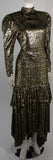 SONIA RYKIEL Black and Gold Metallic Gown Size Small