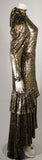 SONIA RYKIEL Black and Gold Metallic Gown Size Small