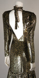 SONIA RYKIEL Black and Gold Metallic Gown Size Small