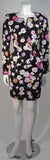 VICKY TIEL Black Floral Print Skrt Suit with Lace Panel Size Small