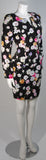 VICKY TIEL Black Floral Print Skrt Suit with Lace Panel Size Small