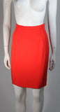 VICKY TIEL Orange Silk Skirt Suit Size Small