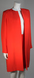 VICKY TIEL Orange Silk Skirt Suit Size Small