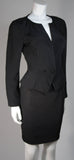 VICKY TIEL 3 pc Black Silk Skirt Suit with Lace Back Panel Size Small