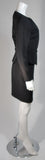 VICKY TIEL 3 pc Black Silk Skirt Suit with Lace Back Panel Size Small