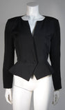 VICKY TIEL 3 pc Black Silk Skirt Suit with Lace Back Panel Size Small