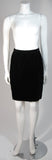 VICKY TIEL Silver Silk and Black Velvet Accent Skirt Suit Size 38