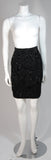 VICKY TIEL Black Silk Skirt Suit with Patterned Velvet Accents Size 38