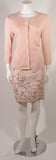 OSCAR DE LA RENTA Pink Floral Skirt & Cardigan Set Size Large