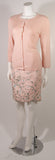 OSCAR DE LA RENTA Pink Floral Skirt & Cardigan Set Size Large