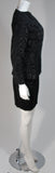 VICKY TIEL Black Silk Skirt Suit with Patterned Velvet Accents Size 38