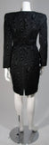VICKY TIEL Black Silk Skirt Suit with Patterned Velvet Accents Size 38