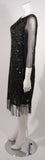 OSCAR DE LA RENTA Black Sequin Cocktail Dress Size 12