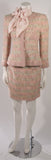 OSCAR DE LA RENTA  4 pc Skirt Suit with Silk Blouse and Scarf Size S