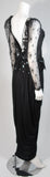 VICKY TIEL Black Lace and Jersey Gown Size 38