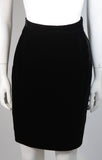 VICKY TIEL Black Velvet Skirt Suit with Rhinestone Buttons Size Small