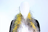 FRANK TAGNINO Black Velvet Coat w/ Yellow & White Feather Trim