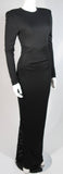 VICKY TIEL Black Jersey Gown with Sequin Lace Accents Size Small