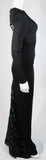 VICKY TIEL Black Jersey Gown with Sequin Lace Accents Size Small