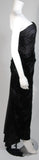 VICKY TIEL Black Gathered Gown with Velvet Skirt Size Small