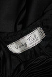 VICKY TIEL Black Gathered Gown with Velvet Skirt Size Small