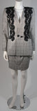 VICKY TIEL Black & White Plaid Skirt Suit with Lace Size 40