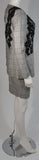 VICKY TIEL Black & White Plaid Skirt Suit with Lace Size 40