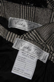 VICKY TIEL Black & White Plaid Skirt Suit with Lace Size 40