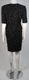 VICKY TIEL Black Beaded Skirt Suit Size 38