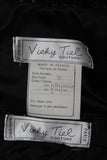 VICKY TIEL Black Beaded Skirt Suit Size 38