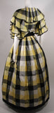 PAUL LOUIS ORRIER Ruffled Silk Yellow & Black Plaid Gown Size 10