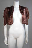 MADAME EME 1920s Brown Silk Gown with Boler Size Small