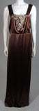 MADAME EME 1920s Brown Silk Gown with Boler Size Small