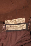 MADAME EME 1920s Brown Silk Gown with Boler Size Small