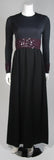 CHESTER WEINBERG Black Gown,  Beaded Waist Size Small