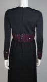 CHESTER WEINBERG Black Gown,  Beaded Waist Size Small